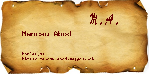Mancsu Abod névjegykártya